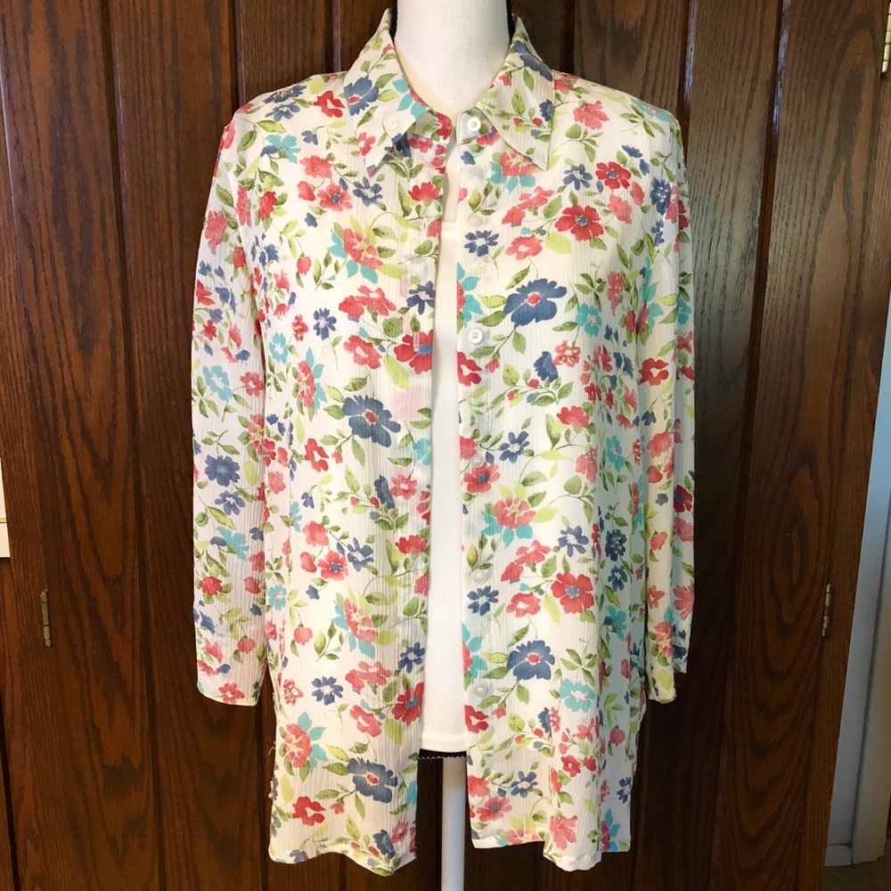 ALFRED DUNNER-TWO FOR ONE TOP.🌺 EUC LOOKS NEW!🌸